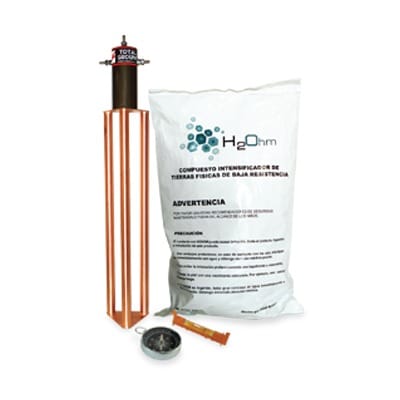 Electrodo para corriente máxima de 45 Amp. con Filtro y Compuesto H2Ohm. · TOTAL GROUND