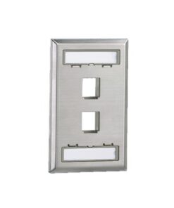 NKF2S - NKF2S-PANDUIT-Placa de Pared Vertical, Salida Para 2 Puertos Keystone, Con Espacios Para Etiquetas, de Acero Inoxidable - Relematic.mx - NKF2S