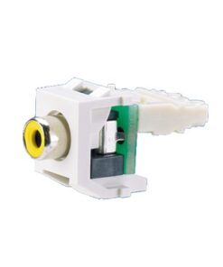 NKRPMYWH - NKRPMYWH-PANDUIT-Conector RCA Keystone, RCA con Conexión 110 (de Impacto) Color Amarillo, Módulo Blanco - Relematic.mx - NKRPMYIW-2