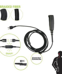 SNP-2W-M11-BF - SNP-2W-M11-BF-PRYME-Cable para Micrófono audífono SNAP intercambiable con conector para Radios Motorola (TRBO) SL300 & 7550. - Relematic.mx - SNP2WM11BF-p