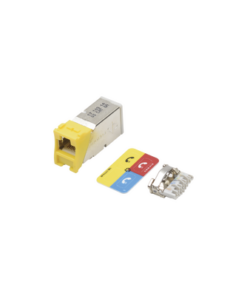 Z6A-S05 - Z6A-S05-SIEMON-Jack Z-MAX Cat6A, Blindado, Montaje híbrido en Placa de Pared (Plano y Angulado), Color Amarillo - Relematic.mx - Z6AS05-p