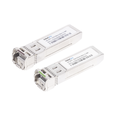 LP-SFP-BD-10G-20-LINKEDPRO BY EPCOM-Transceptores Ópticos Bidireccionales SFP+ (Mini-Gbic) / Monomodo 1270 & 1330 nm / 10 Gbps / 1000BASE-BX / Conector LC/UPC Simplex / DDM / Hasta 20 km / 2 Piezas 