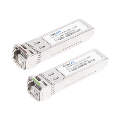 LP-SFP-BD-10G-40-LINKEDPRO BY EPCOM-Transceptores Ópticos Bidireccionales SFP+ (Mini-Gbic) / Monomodo 1270 & 1330 nm / 10 Gbps / 1000BASE-BX / Conector LC/UPC Simplex / DDM / Hasta 40 km / 2 Piezas 