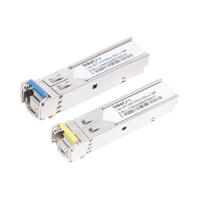 LP-SFP-BD-1G-20-LINKEDPRO BY EPCOM-Transceptores Ópticos Bidireccionales SFP (Mini-Gbic) / Monomodo 1310 & 1550 nm / 1.25 Gbps / 1000BASE-BX / Conector LC/UPC Simplex / DDM / Hasta 20 km / 2 Piezas 