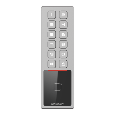 DS-K1T805MX-HIKVISION-Teclado Exterior Antivandálico IP65 & IK08 / Administrable en la Nube / Alta y Baja de Passwords Remotamente con Horarios / Acceso por PIN o Tarjeta MIFARE