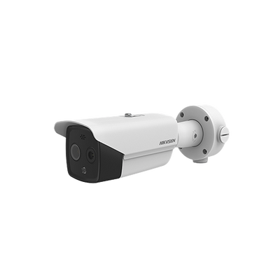 DS-2TD2617-10/QA-HIKVISION-Bala IP Dual / Térmica 9.7 mm (160 x 120) / Óptico 8 mm (4 Megapixel) / Detección de Personas 285 Mts / 40 mts IR / Exterior IP67 / PoE / Termométrica / Detección de Temperatura (Fuego) / Sirena y Luz / Micro SD 32 GB In