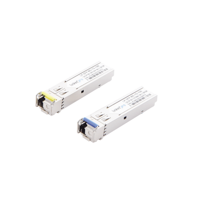 LP-SFP-BD-1G-10-LINKEDPRO BY EPCOM-Transceptores Ópticos Bidireccionales SFP (Mini-Gbic) / Monomodo 1310 & 1550 nm / 1.25 Gbps / 1000BASE-BX / Conector LC/UPC Simplex / DDM / Hasta 10 km / 2 Piezas 