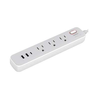 Regleta 6 enchufes con 2 USB-A + 1 USB-C