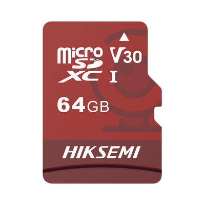 HS-TF-E1/64G-HIKSEMI by HIKVISION-Memoria microSD / Clase 10 de 64GB / Especializada Para Videovigilancia (Uso 24/7) / Compatibles con cámaras HIKVISION y Otras Marcas / 95 MB/s Lectura / 40 MB/s Escritura