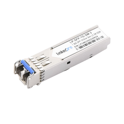 LP-SFP-1G-SM-3-LINKEDPRO BY EPCOM-Transceptor Óptico SFP (Mini-Gbic) / Monomodo 1310 nm / 1.25 Gbps / 1000BASE / Conectores LC/UPC Dúplex / DDM / Hasta 3 km 